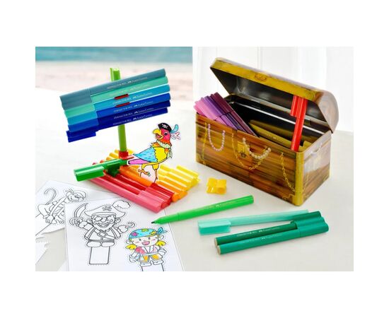 Фломастеры Faber-Castell Сумочка в металлической коробке Connector Скрепляй вместе 33 цвета (31772), изображение 7