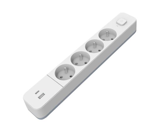 Сетевой фильтр питания EUROELECTRIC Х4 10А 2м USB, Type-C, Black (EE-104USB/C-2M), изображение 2