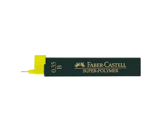 Грифель для механического карандаша Faber-Castell Super-Polymer В (диаметр 0,35 мм), 12 штук в пенале (6053)