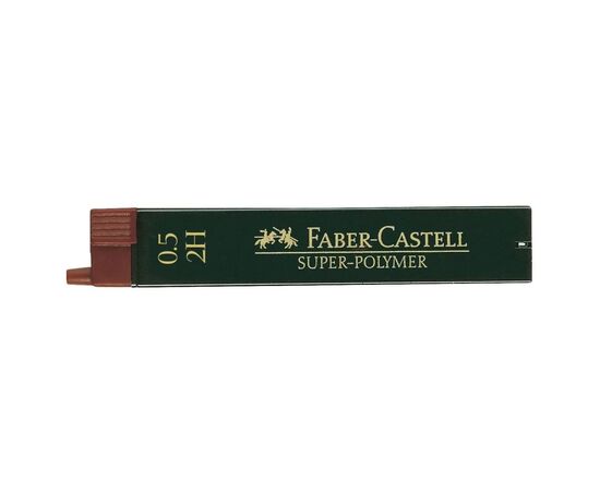 Грифель для механического карандаша Faber-Castell Super-Polymer 2Н (диаметр 0,5 мм), 12 штук в пенале (16806)