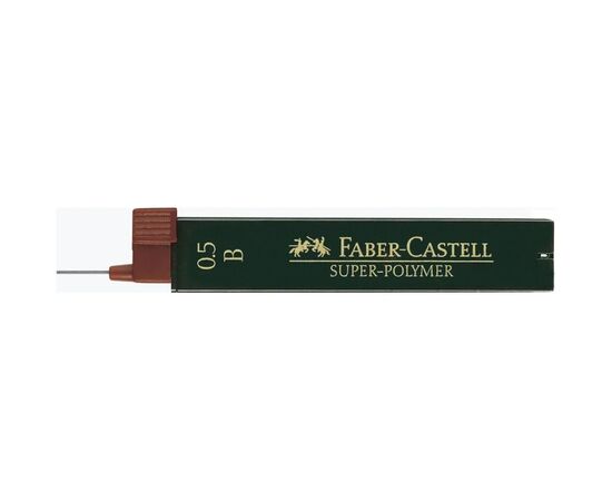 Грифель для механического карандаша Faber-Castell Super-Polymer В (диаметр 0,5 мм), 12 штук в пенале (16803), изображение 2