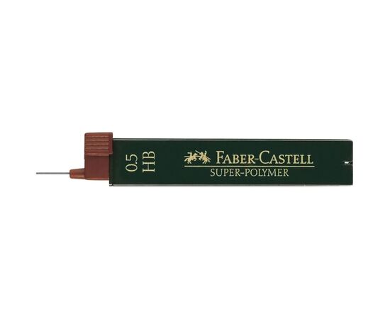 Грифель для механического карандаша Faber-Castell Super-Polymer НВ (диаметр 0,5 мм), 12 штук в пенале (16782)