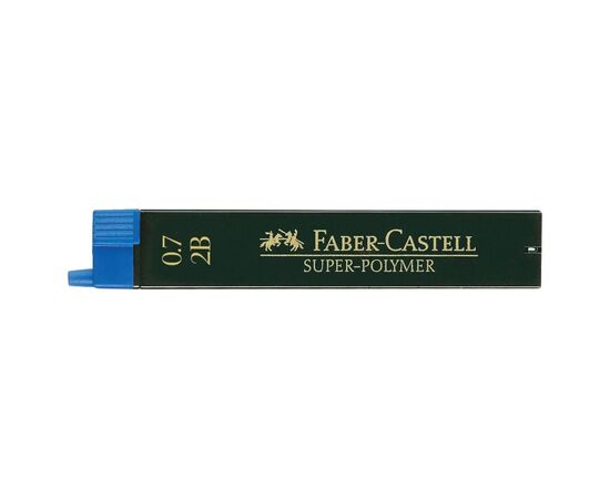 Грифель для механического карандаша Faber-Castell Super-Polymer 2В (диаметр 0,7 мм), 12 штук в пенале (22544)