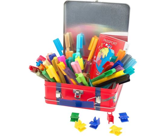 Фломастери Faber-Castell в металевій валізці Connector Скрепляй разом 40 кольорів (31347), зображення 7