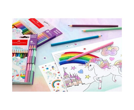 Карандаши цветные Faber-Castell PASTEL UNICORN 10+3 кольори (111219) (32515), изображение 5