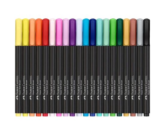 Фломастеры Faber-Castell кисточки Black Edition, 20 цветов (32356), изображение 3
