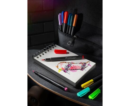 Фломастеры Faber-Castell кисточки Black Edition, 20 цветов (32356), изображение 7