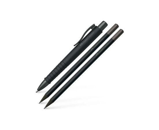 Ручка шариковая Faber-Castell набор шариковая ручка + 2 карандаша Writing Set POLY BALL Urban, цвет черный (32576), изображение 2