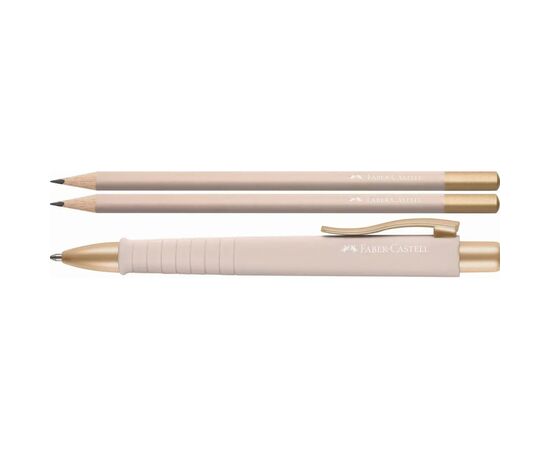 Ручка шариковая Faber-Castell набор шариковая ручка + 2 карандаша Writing Set POLY BALL Urban цвет розовый (32575), изображение 3