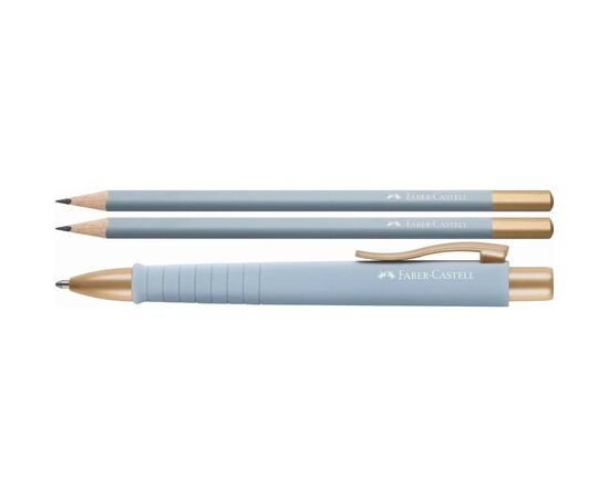 Ручка шариковая Faber-Castell набор шариковая ручка + 2 карандаша Writing Set POLY BALL Urban, цвет голубой (32574), изображение 3