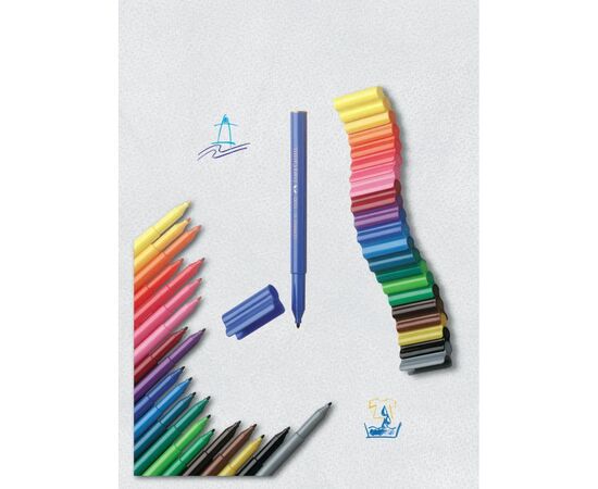 Фломастеры Faber-Castell в пластиковом чемоданчике Connector, 60 цветов (25594), изображение 9