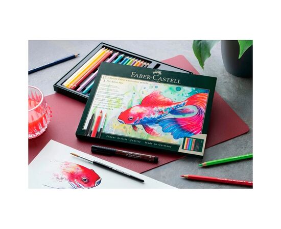 Карандаши цветные Faber-Castell AlbrechtDrer17 кольорів з аксесуарамив картонній подарунковій коробці (217552) (33027), изображение 4