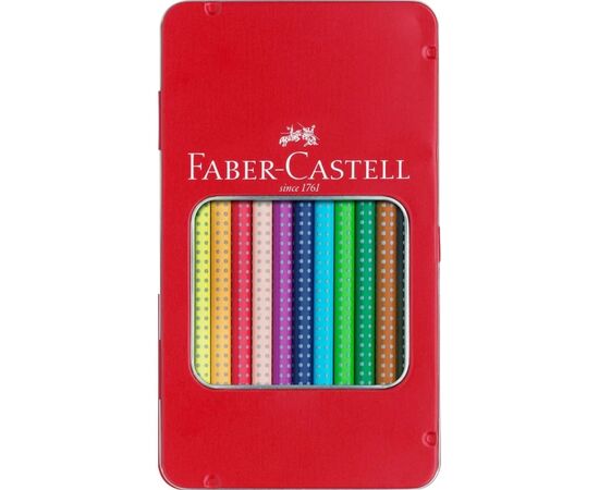 Карандаши цветные Faber-Castell акварельні , тригранні, металевий пенал, 12 кольорів (112413) (27632), изображение 2