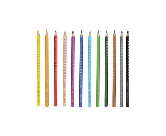 Карандаши цветные Faber-Castell акварельні , тригранні, металевий пенал, 12 кольорів (112413) (27632), изображение 4