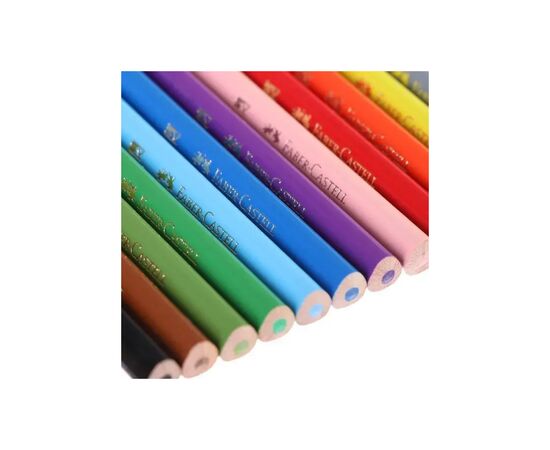 Карандаши цветные Faber-Castell тригранні, 12 кольорів + стругачка (120523) (21614), изображение 3