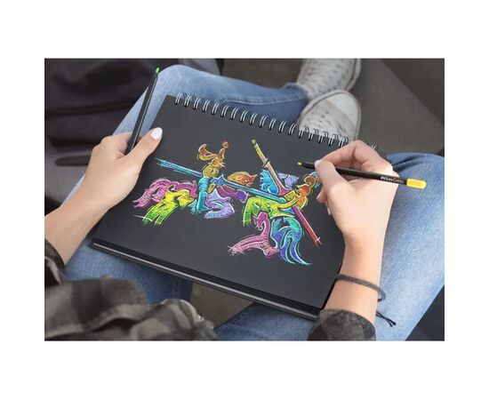 Карандаши цветные Faber-Castell Black Edition colour pencil, тригранні, чорне дерево, 12 кольорів (116412) (31214), изображение 6