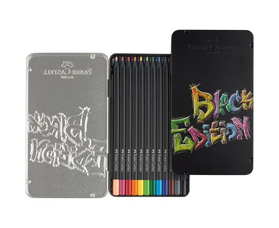 Карандаши цветные Faber-Castell Black Edition tincolour pencils, тригранні, чорне дерево, 12 кольорів (116413) (32087), изображение 4