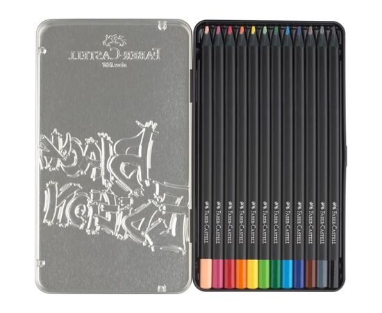 Карандаши цветные Faber-Castell Black Edition tincolour pencils, тригранні, чорне дерево, 12 кольорів (116413) (32087), изображение 5