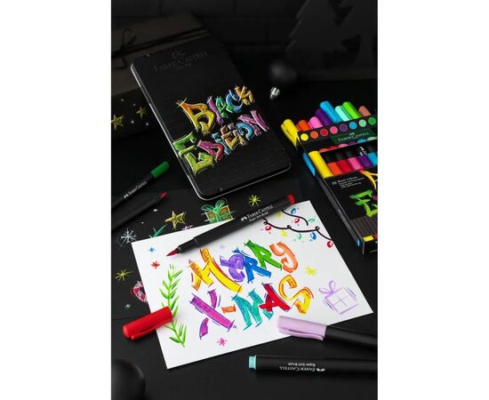 Карандаши цветные Faber-Castell Black Edition tincolour pencils, тригранні, чорне дерево, 12 кольорів (116413) (32087), изображение 7