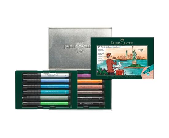 Лайнер Faber-Castell набор капиллярных ручек Pitt Artist Pen Set New York, 12 шт (33016), изображение 4