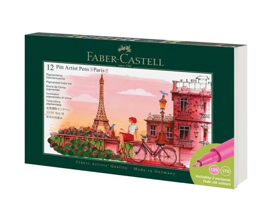 Лайнер Faber-Castell набор капиллярных ручек Pitt Artist Pen Set Paris, 12 шт (33017)
