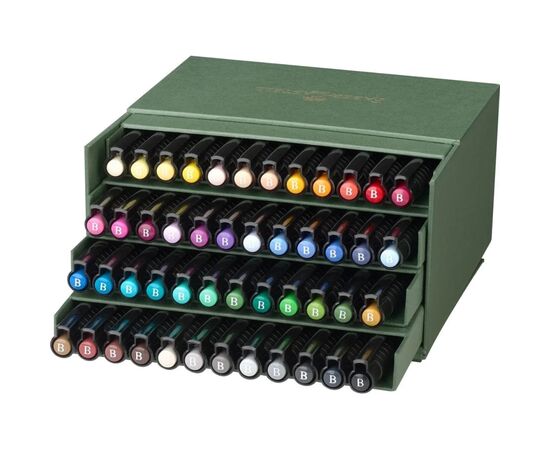 Лайнер Faber-Castell набор капиллярных ручек кисточек Pitt Artist Pen Brush India ink, 48 цветов (33030), изображение 2