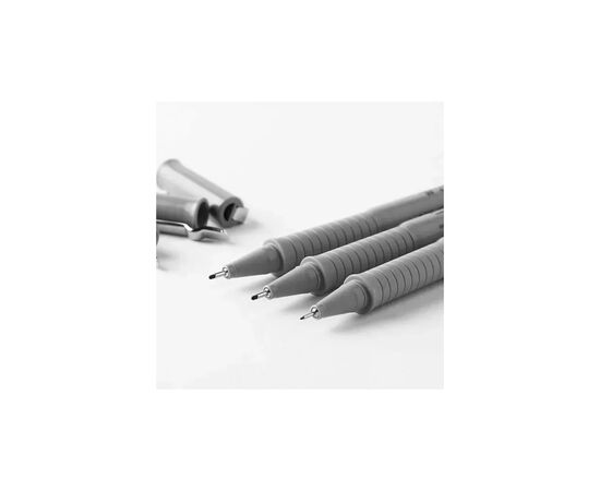 Лайнер Faber-Castell набор капиллярных ручек металликов Ecco Pigment, 4 шт.- черные, 0,2-0,8 мм (26996), изображение 4