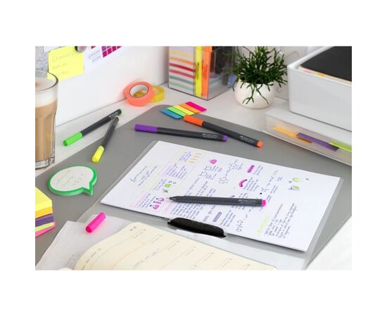 Лайнер Faber-Castell набор ручек капиллярных Grip Finepen neon трехгранная 0,4 мм, 5 цветов (32144), изображение 5