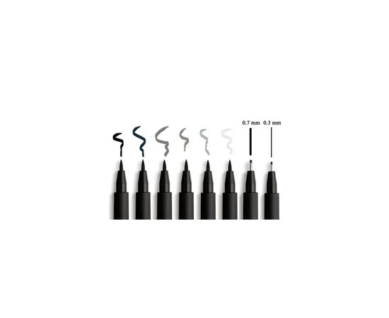 Лайнер Faber-Castell набір капілярних ручок Pitt Artist Pens Manga Basic Set 8 шт. (сірі відтінки + чорний) (23899), зображення 4