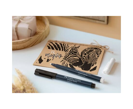 Маркер Faber-Castell для разных поверхностей Creative Marker White, M (1,5 мм), цвет белый (31792), изображение 6