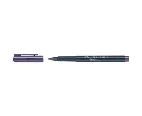 Маркер Faber-Castell металлик для декора Metallics Marker Date with violet, M (1,5 мм), цвет фиолетовый (32020), изображение 4