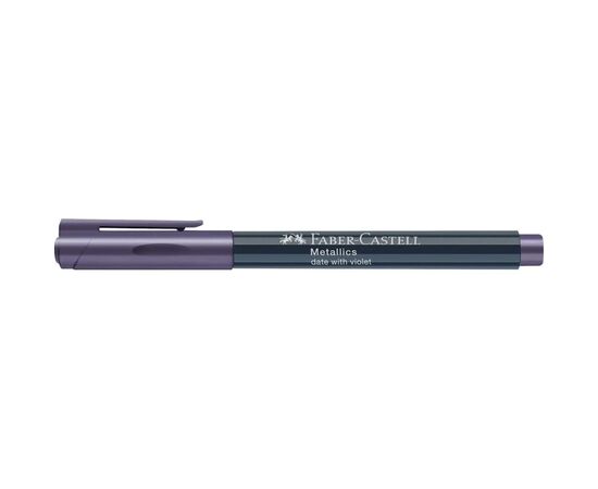 Маркер Faber-Castell металлик для декора Metallics Marker Date with violet, M (1,5 мм), цвет фиолетовый (32020), изображение 5