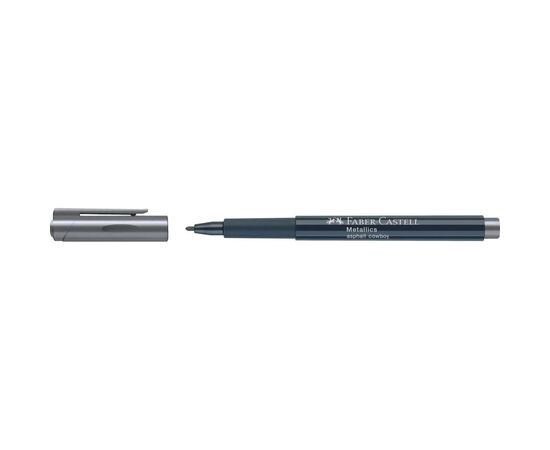 Маркер Faber-Castell металлик для декора Metallics Marker Asphalt Cowboy, M (1,5 мм), цвет серый (32022), изображение 4