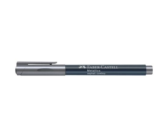 Маркер Faber-Castell металлик для декора Metallics Marker Asphalt Cowboy, M (1,5 мм), цвет серый (32022), изображение 5