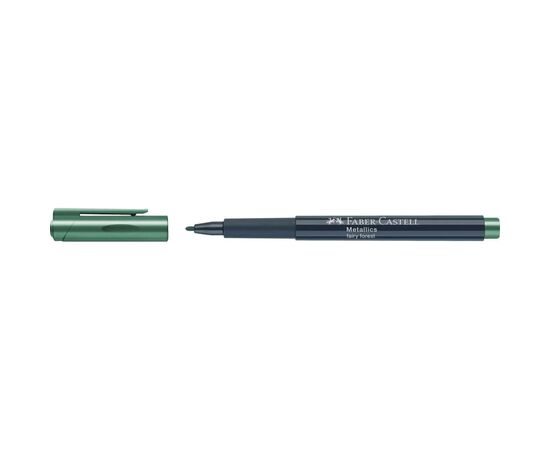 Маркер Faber-Castell металлик для декора Metallics Marker Fairy forest, M (1,5 мм), цвет темно-зеленый (32023), изображение 4