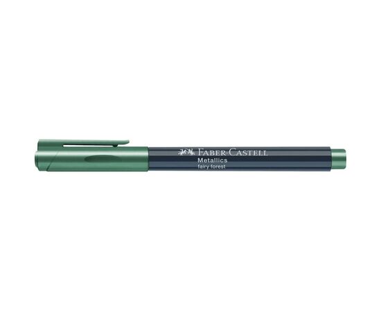Маркер Faber-Castell металлик для декора Metallics Marker Fairy forest, M (1,5 мм), цвет темно-зеленый (32023), изображение 5
