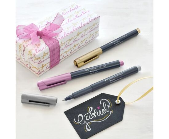 Маркер Faber-Castell металлик для декора Metallics Marker Berry nice, M (1,5 мм), цвет малиновый (30349), изображение 8