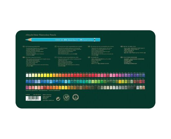 Карандаши цветные Faber-Castell Albrecht Drer акварельні, 120 кольорів в металевій коробці (117511) (15514), изображение 2