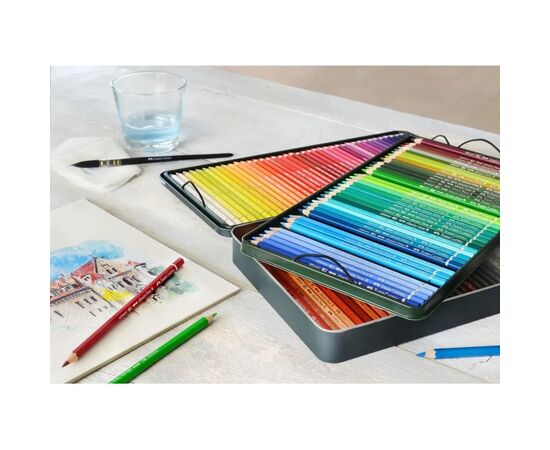 Карандаши цветные Faber-Castell Albrecht Drer акварельні, 120 кольорів в металевій коробці (117511) (15514), изображение 5