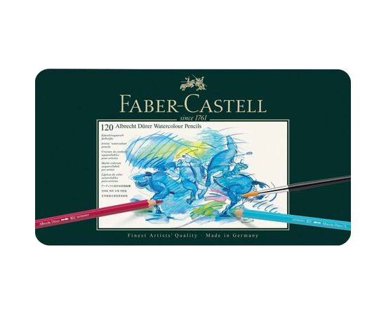 Карандаши цветные Faber-Castell Albrecht Drer акварельні, 120 кольорів в металевій коробці (117511) (15514)
