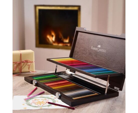 Карандаши цветные Faber-Castell POLYCHROMOS художні 120 колорів у дерев'яному пеналі (110013) (22231), изображение 6