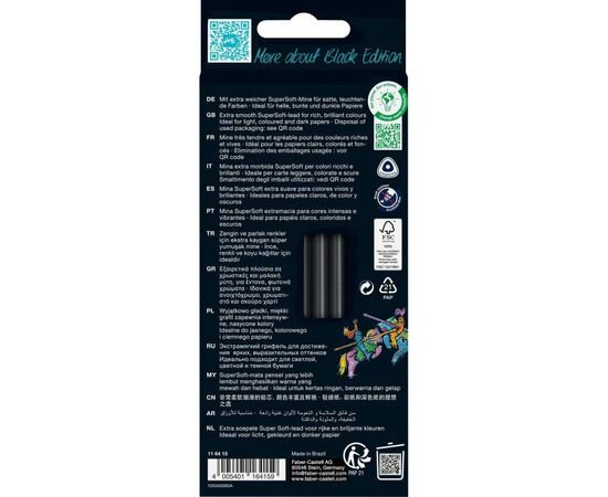Карандаши цветные Faber-Castell Black Edition Сolour Pencils Metallic 12 кольорів (116415) (32446), изображение 2