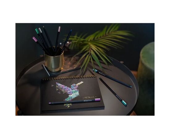 Карандаши цветные Faber-Castell Black Edition Сolour Pencils Metallic 12 кольорів (116415) (32446), изображение 4
