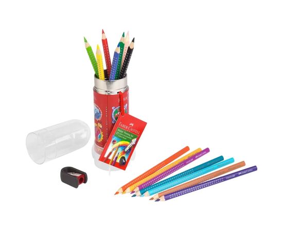 Карандаши цветные Faber-Castell Grip 15 кольорів в пластиковому тубі в формі"Ракети" (112457) (27635), изображение 2