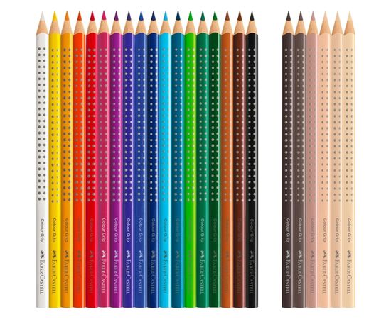 Карандаши цветные Faber-Castell GripSkin tonesакварельних 18 кольорів + 6 шт різних відтінків шкіри (112819) (32522), изображение 3