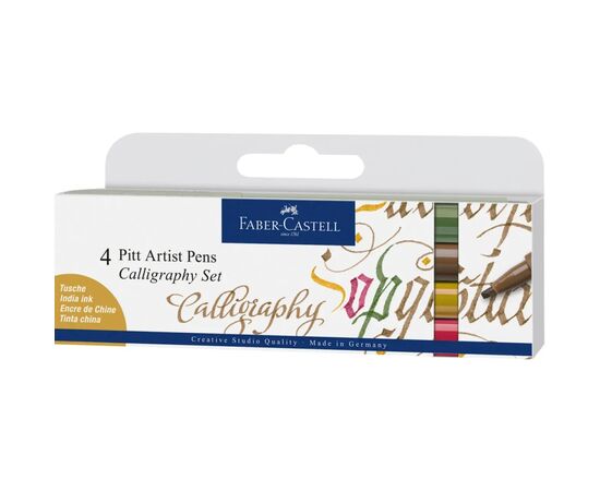 Лайнер Faber-Castell набор капиллярных ручек для каллиграфии PITT Calligraphy из 4 цветов (28951)