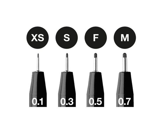 Лайнер Faber-Castell набор капиллярных ручек PITT Artist Pen black fineliner, 4 шт (XS, S, F, M) черного цвета (25826), изображение 3