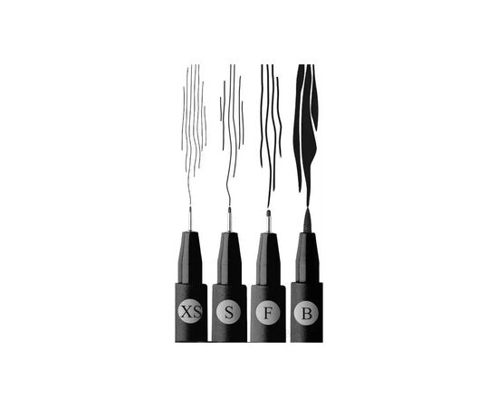 Лайнер Faber-Castell набор капиллярных ручек Pitt Artist Pens Manga Black, (B, F, S, XS) цвет черный (25830), изображение 2