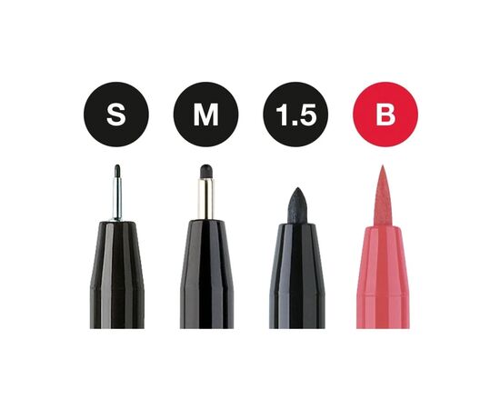 Лайнер Faber-Castell набор капиллярных ручек Pitt Artist Pens Hand Lettering Settering Set 4 шт (27338), изображение 3