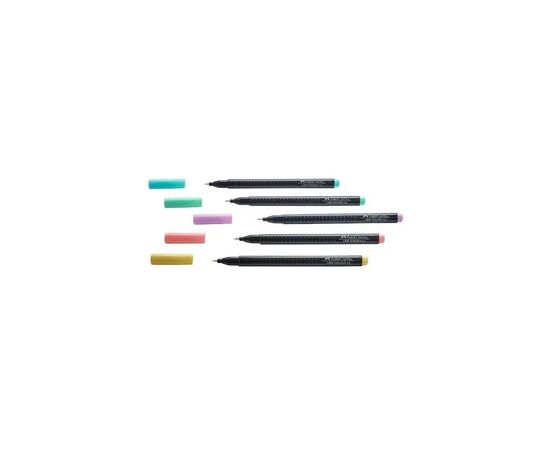 Лайнер Faber-Castell набор ручек капиллярных Grip Finepen neon трехгранная 0,4 мм, 5 цветов (32145), изображение 3